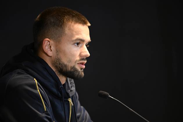 FC Midtjylland v Sint-Truidense VV - UEFA Conference League Media Activities 21 10 2026 HERNING, DENMARK - OCTOBER 21 : Musliu Visar defender of Sint-Truidense VV speaking with the media during a pre-match press conference, PK, Pressekonferenz ahead of the UEFA Conference League 2026 27 League Phase matchday 2 match between FC Midtjylland and Sint-Truidense VV on October 21, 2026 in Herning, Denmark, 21 10 2026 Herning Denmark  Copyright: xTomasxSiskx