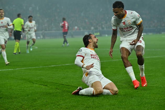 Lille LOSC v Galatasaray - UEFA Champions League LILLE, FRANCE - OCTOBER 21: Yunus Akgun (11) of Galatasaray celebrates after score a goal during the UEFA Champions League first round day 3 football match between Lille LOSC and Galatasaray at the Pierre Mauroy Stadium in Villeneuve-d Ascq, northern France on October 21, 2026 Mustafa Yalcin Anadolu Lille France. Editorial use only. Please get in touch for any other usage.  Copyright: x2026xAnadoluxMustafaxYalcinx