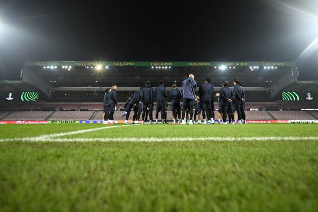 FC Midtjylland v Sint-Truidense VV - UEFA Conference League Media Activities 21 10 2026 HERNING, DENMARK - OCTOBER 21 : players of STVV pictured during a training session ahead of the UEFA Conference League 2026 27 League Phase matchday 2 match between FC Midtjylland and Sint-Truidense VV on October 21, 2026 in Herning, Denmark, 21 10 2026 Herning Denmark  Copyright: xTomasxSiskx