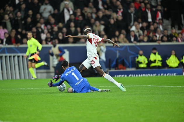 Lille LOSC v Galatasaray - UEFA Champions League LILLE, FRANCE - OCTOBER 21: Victor Osimhen of Galatasaray in action during UEFA Champions League match between Lille and Galatasaray at Stade Pierre-Mauroy (Pierre Mauroy Stadium) in Lille, France on October 21, 2026. Mustafa Yalcin Anadolu Lille France. Editorial use only. Please get in touch for any other usage.  Copyright: x2026xAnadoluxMustafaxYalcinx