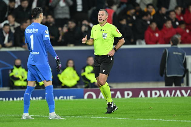 Lille v Galatasaray - UEFA Champions League LILLE, FRANCE - OCTOBER 21: Referee Rade Obrenovic leads UEFA Champions League match between Lille and Galatasaray at Stade Pierre-Mauroy (Pierre Mauroy Stadium) in Lille, France on October 21, 2026. Mustafa Yalcin Anadolu Lille France. Editorial use only. Please get in touch for any other usage.  Copyright: x2026xAnadoluxMustafaxYalcinx