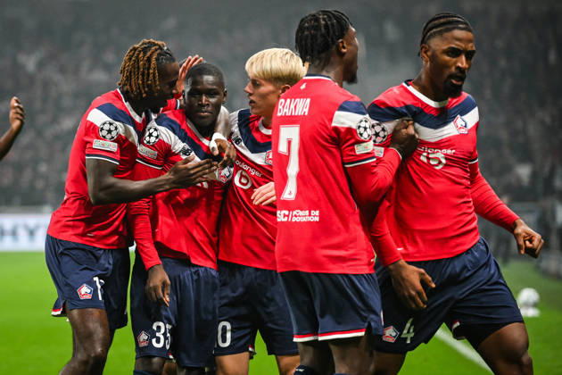 October 21, 2026, Villeneuve-D ascq, France, France: Soriba DIAOUNE of Lille celebrate his goal with teammates during the UEFA Champions League, League Phase MD3 match between Lille OSC (LOSC) and Galatasaray SK at Pierre Mauroy Stadium on October 21, 2026 in Villeneuve-d Ascq near Lille, France. Lille OSC V Galatasaray SK - UEFA Champions League  - ZUMAm308 20261021_zsp_m308_007 Copyright: xMatthieuxMirvillex