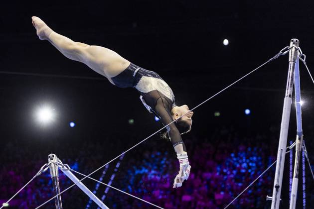 ROTTERDAM - Giulia Peretti (ITA) during the team final at the World Gymnastics Championships in Rotterdam Ahoy. IRIS VAN DEN BROEK ANP xVIxANPxSportx xxANPxIVx 573179933 originalFilename: 573179933.jpg