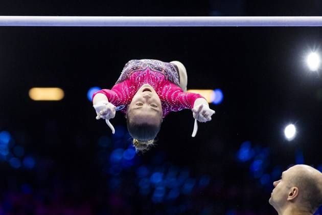 ROTTERDAM - Alena Glotova (WG2) during the team final at the World Gymnastics Championships in Rotterdam Ahoy. IRIS VAN DEN BROEK ANP xVIxANPxSportx xxANPxIVx 573181853 originalFilename: 573181853.jpg