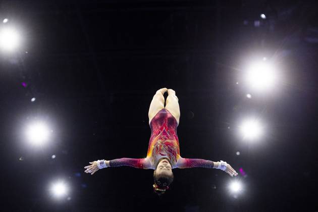ROTTERDAM - Qiyuan Qiu (China) during the team final at the World Gymnastics Championships in Rotterdam Ahoy. IRIS VAN DEN BROEK ANP xVIxANPxSportx xxANPxIVx 573182657 originalFilename: 573182657.jpg
