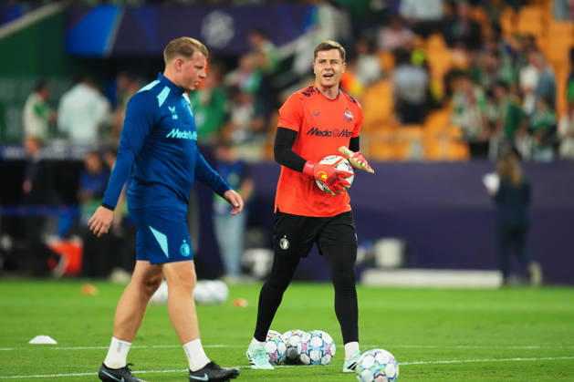 UEFA Champions League: Real Betis Balompie v Feyenoord Rotterdam Seville - Goalkeeper Tjark Ernst of Feyenoord the competition round of the UEFA Champions League season. The match is set between Real Betis Balompie and Feyenoord Rotterdam at Estadio La Cartuja on 21 October 2026 in Seville, Spain. Copyright: xYannickxVerhoevenx