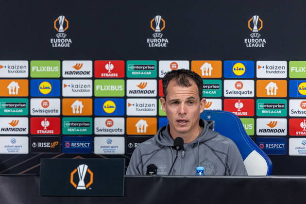 2026.10.21 Poznan Pilka nozna Liga Europy sezon 2026 2027 AFC Sunderland konferencja prasowa N z Regis Le Bris Foto Pawel Jaskolka PressFocus 2026.10.21 Poznan Football Europa League season 2026 2027 AFC Sunderland press conference, PK, Pressekonferenz Credit: Pawel Jaskolka PressFocus NEWSPIX.PL --- newspix.pl 