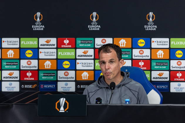 2026.10.21 Poznan Pilka nozna Liga Europy sezon 2026 2027 AFC Sunderland konferencja prasowa N z Regis Le Bris Foto Pawel Jaskolka PressFocus 2026.10.21 Poznan Football Europa League season 2026 2027 AFC Sunderland press conference, PK, Pressekonferenz Credit: Pawel Jaskolka PressFocus NEWSPIX.PL --- newspix.pl 