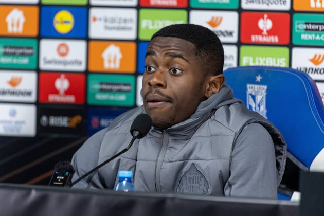 2026.10.21 Poznan Pilka nozna Liga Europy sezon 2026 2027 AFC Sunderland konferencja prasowa N z Noah Sadiki Foto Pawel Jaskolka PressFocus 2026.10.21 Poznan Football Europa League season 2026 2027 AFC Sunderland press conference, PK, Pressekonferenz Credit: Pawel Jaskolka PressFocus NEWSPIX.PL --- newspix.pl 