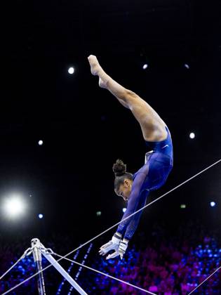 ROTTERDAM - Skye Blakely (USA) during the team final at the World Gymnastics Championships in Rotterdam Ahoy. IRIS VAN DEN BROEK ANP xVIxANPxSportx xxANPxIVx 573184582 originalFilename: 573184582.jpg
