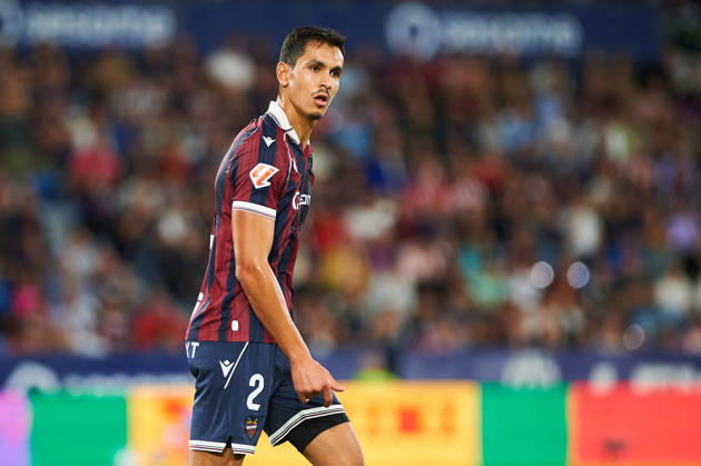 Aissa Mandi (Levante UD) during the LaLiga EA Sports match between Levante UD and Athletic Club at Estadi Ciutat de València on October 21, 2026 in Valencia, Spain. -