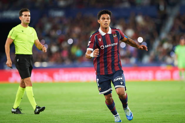 Roger Brugue (Levante UD) during the LaLiga EA Sports match between Levante UD and Athletic Club at Estadi Ciutat de València on October 21, 2026 in Valencia, Spain. -