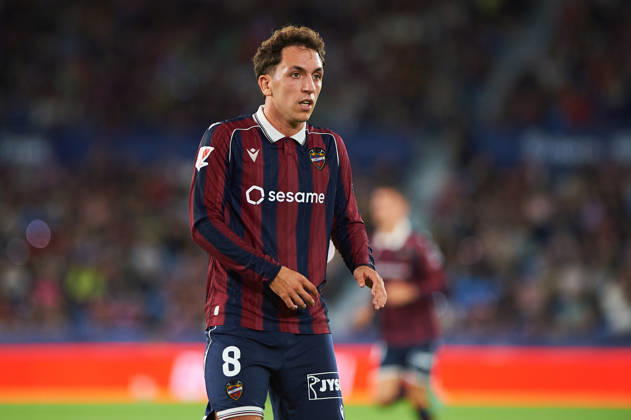 Jon Ander Olasagasti (Levante UD) during the LaLiga EA Sports match between Levante UD and Athletic Club at Estadi Ciutat de València on October 21, 2026 in Valencia, Spain. -