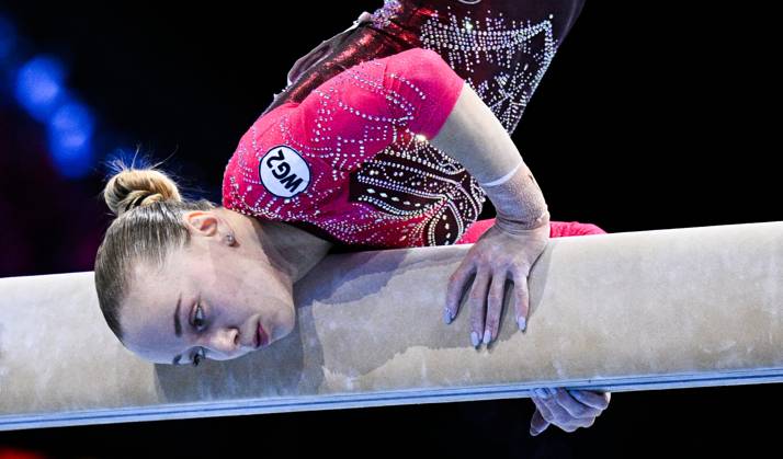 Netherlands Artistic Gymnastics World Championships 9270130 21.10.2026 Alena Glotova of Team World Gymnastics Neutral Athletes 2 competes on the balance beam during the women s team final at the 2026 World Artistic Gymnastics Championships in Rotterdam, the Netherlands. Alexey Filippov Sputnik Rotterdam Netherlands  Copyright: xAlexeyxFilippovx