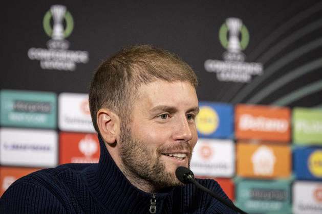 Coach Fabian Hurzeler of Brighton speaks during the press conference, PK, Pressekonferenz prior to the Football Conference League 2nd round match FK Jablonec vs Brighton in Jablonec nad Nisou, Czech Republic, October 21, 2026. (CTKxPhoto RadekxPetrasek) CTKPhotoP2026102108497  CTKPhotoP2026102108497