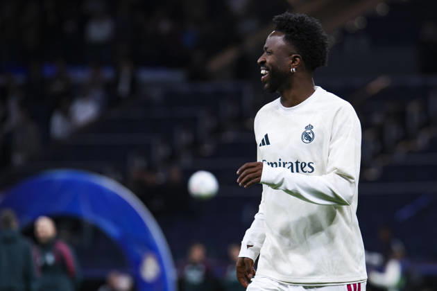 Real Madrid v RB Leipzig - UEFA Champions League 2026 27 October 21, 2026, Santiago Bernabeu stadium, Madrid, Spain: Vinicius Junior of Real Madrid is warm up during UEFA Champions League 2026 27 football match between Real Madrid and RB Leipzig at Santiago Bernabeu stadium on October 21, 2026, in Madrid, Spain. Madrid Santiago Bernabeu Stadium Madrid Spain Copyright: xAlejandroxMatiasxAcostax