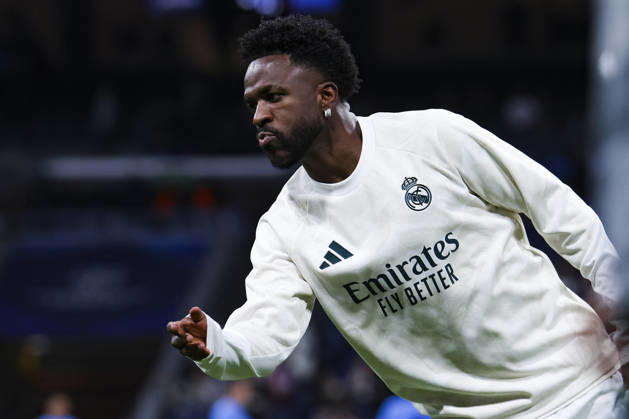 Real Madrid v RB Leipzig - UEFA Champions League 2026 27 October 21, 2026, Santiago Bernabeu stadium, Madrid, Spain: Vinicius Junior of Real Madrid is warm up during UEFA Champions League 2026 27 football match between Real Madrid and RB Leipzig at Santiago Bernabeu stadium on October 21, 2026, in Madrid, Spain. Madrid Santiago Bernabeu Stadium Madrid Spain Copyright: xAlejandroxMatiasxAcostax
