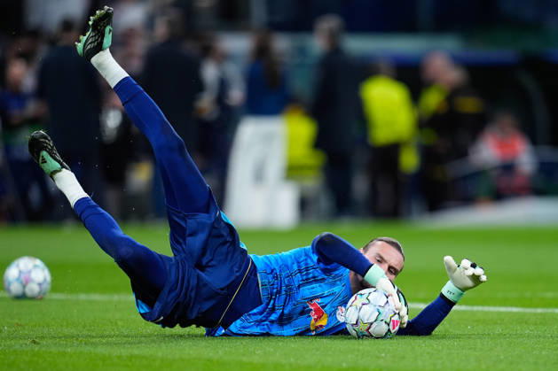 October 21, 2026, Madrid, Madrid, Spain: Maarten Vandevoordt of RB Leipzig warms up during the UEFA Champions League 2026 27 League Phase MD3 match between Real Madrid CF and RB Leipzig at Bernabeu stadium on October 21, 2026, in Madrid, Spain. Madrid Spain - ZUMAa181 20261021_zaa_a181_035 Copyright: xDennisxAgyemanx