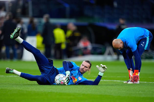 October 21, 2026, Madrid, Madrid, Spain: Maarten Vandevoordt of RB Leipzig warms up during the UEFA Champions League 2026 27 League Phase MD3 match between Real Madrid CF and RB Leipzig at Bernabeu stadium on October 21, 2026, in Madrid, Spain. Real Madrid CF V RB Leipzig - UEFA Champions League 2026 27 League Phase MD3  - ZUMAa181 20261021_zaa_a181_037 Copyright: xDennisxAgyemanx