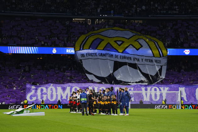 Real Madrid v RB Leipzig - UEFA Champions League 2026 27 League Phase MD3 MADRID, SPAIN - OCTOBER 21: Real Madrid fans make a choreography during the ceremony prior to the UEFA Champions League 2026 27 League Phase MD3 match between Real Madrid and RB Leipzig at Santiago Bernabeu Stadium on October 21, 2026 in Madrid, Spain. Madrid Santiago Bernabeu Spain Copyright: x2026xGokhanxTaner PSxImagesxGokhanxTaner PSxImagesx