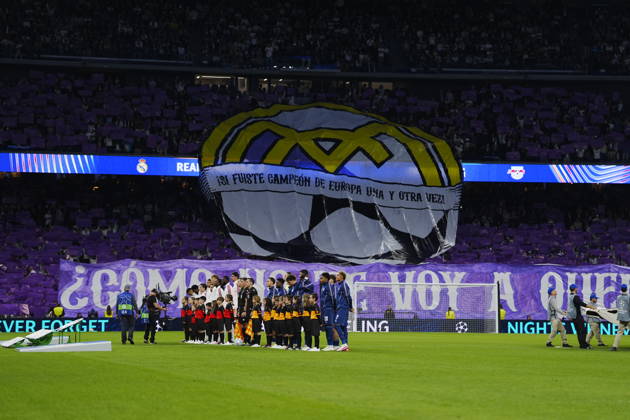 Real Madrid v RB Leipzig - UEFA Champions League 2026 27 League Phase MD3 MADRID, SPAIN - OCTOBER 21: Real Madrid fans make a choreography during the ceremony prior to the UEFA Champions League 2026 27 League Phase MD3 match between Real Madrid and RB Leipzig at Santiago Bernabeu Stadium on October 21, 2026 in Madrid, Spain. Madrid Santiago Bernabeu Spain Copyright: x2026xGokhanxTaner PSxImagesxGokhanxTaner PSxImagesx