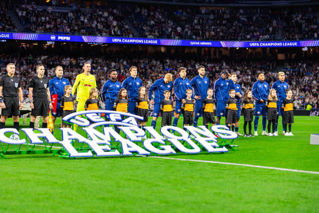 Fussball : UEFA Champions League, Ligaphase, 3. Spieltag, 21.10.2026, Real Madrid vs RB Leipzig, Santiago Bernabeu (Madrid) : Mannschaftsfoto, Totale Copyright: xMichellexLukax