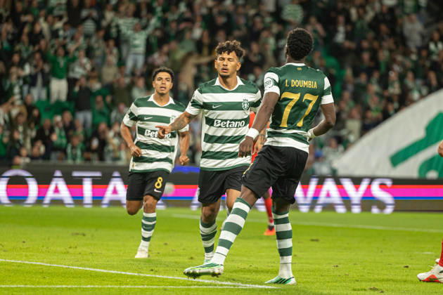 Luis Suarez celebrating after goal seen in football match between Sporting CP and LASK in UEFA Champions League 2026 27 at Estadio JosÃ Alvalade, Lisboa, Portugal (Luis Loureiro Ball Raw Images PT) Lisboa Estadio JosÃ Alvalade Portugal Copyright: xLuisxLoureirox LloureiroSPCxLUSK-3240