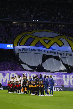 Real Madrid v RB Leipzig - UEFA Champions League 2026 27 League Phase MD3 MADRID, SPAIN - OCTOBER 21: Real Madrid fans make a choreography during the ceremony prior to the UEFA Champions League 2026 27 League Phase MD3 match between Real Madrid and RB Leipzig at Santiago Bernabeu Stadium on October 21, 2026 in Madrid, Spain. Madrid Santiago Bernabeu Spain Copyright: x2026xGokhanxTaner PSxImagesxGokhanxTaner PSxImagesx