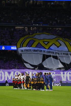 Real Madrid v RB Leipzig - UEFA Champions League 2026 27 League Phase MD3 MADRID, SPAIN - OCTOBER 21: Real Madrid fans make a choreography during the ceremony prior to the UEFA Champions League 2026 27 League Phase MD3 match between Real Madrid and RB Leipzig at Santiago Bernabeu Stadium on October 21, 2026 in Madrid, Spain. Madrid Santiago Bernabeu Spain Copyright: x2026xGokhanxTaner PSxImagesxGokhanxTaner PSxImagesx