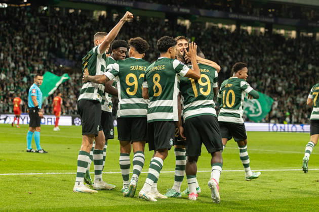 Luis Suarez celebrating after goal seen in football match between Sporting CP and LASK in UEFA Champions League 2026 27 at Estadio JosÃ Alvalade, Lisboa, Portugal (Luis Loureiro Ball Raw Images PT) Lisboa Estadio JosÃ Alvalade Portugal Copyright: xLuisxLoureirox LloureiroSPCxLUSK-3327
