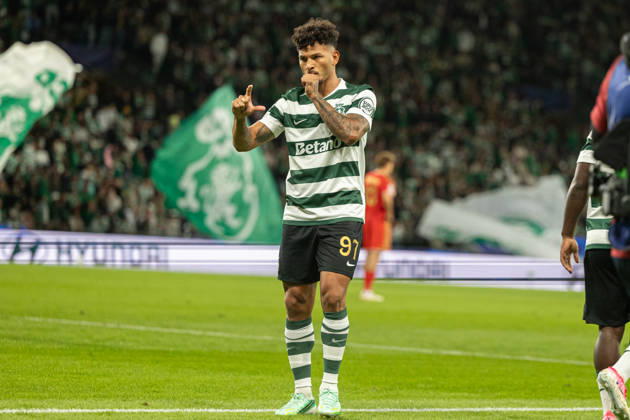 Luis Suarez celebrating after goal seen in football match between Sporting CP and LASK in UEFA Champions League 2026 27 at Estadio JosÃ Alvalade, Lisboa, Portugal (Luis Loureiro Ball Raw Images PT) Lisboa Estadio JosÃ Alvalade Portugal Copyright: xLuisxLoureirox LloureiroSPCxLUSK-3389