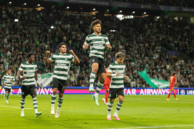 Luis Suarez celebrating after goal seen in football match between Sporting CP and LASK in UEFA Champions League 2026 27 at Estadio JosÃ Alvalade, Lisboa, Portugal (Luis Loureiro Ball Raw Images PT) Lisboa Estadio JosÃ Alvalade Portugal Copyright: xLuisxLoureirox LloureiroSPCxLUSK-3281