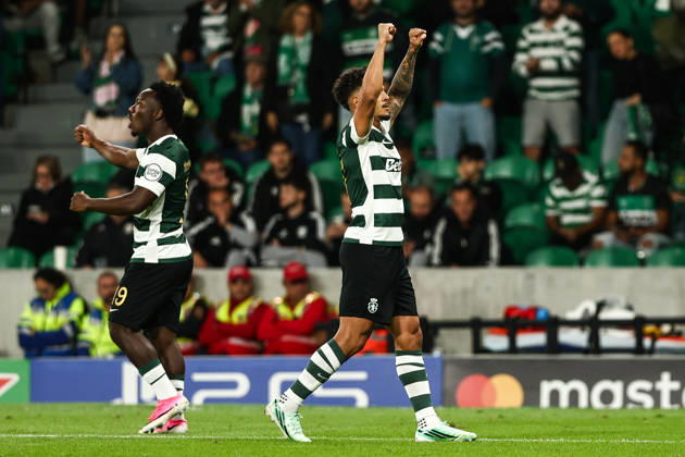 Sporting CP v LASK Linz. UEFA Champions League. Matchday 3. Luis Suarez of Sporting CP celebrating after scoring the 1-0 during the UEFA Champions League match between Sporting CP Portugal and LASK Linz played at Jose Alvalade Stadium on October 21, 2026 in Lisboa, Portugal. kpng Copyright: xSandroxAlemaox xPRESSINPHOTOx SA_2627_SPO_LAN_019