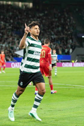 October 21, 2026, Lisbon, Lisbon, Portugal: Sporting forward from Colombia LUIS SUAREZ (97) celebrating after scoring a goal during the game for the League Phase for the UEFA Champions League between Sporting and LASK Linz at Estadio Jose de Alvalade Lisbon Portugal - ZUMAs359 20261021_zsp_s359_002 Copyright: xAlexandrexdexSousax