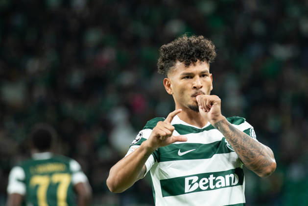 October 21, 2026, Lisbon, Lisbon, Portugal: Sporting forward from Colombia LUIS SUAREZ (97) celebrating after scoring a goal during the game for the League Phase for the UEFA Champions League between Sporting and LASK Linz at Estadio Jose de Alvalade Soccer 2026: Sporting Vs LASK Linz  - ZUMAs359 20261021_zsp_s359_004 Copyright: xAlexandrexdexSousax