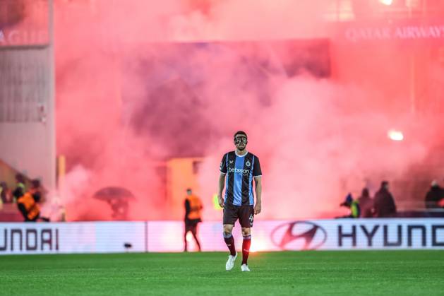 Club s Brandon Mechele is pictured during a soccer game between Belgian Club Brugge KV and French Racing Club de Lens, Wednesday 21 October 2026 in Brugge, on day three of the UEFA Champions League league phase. BRUNOxFAHY x190543169x