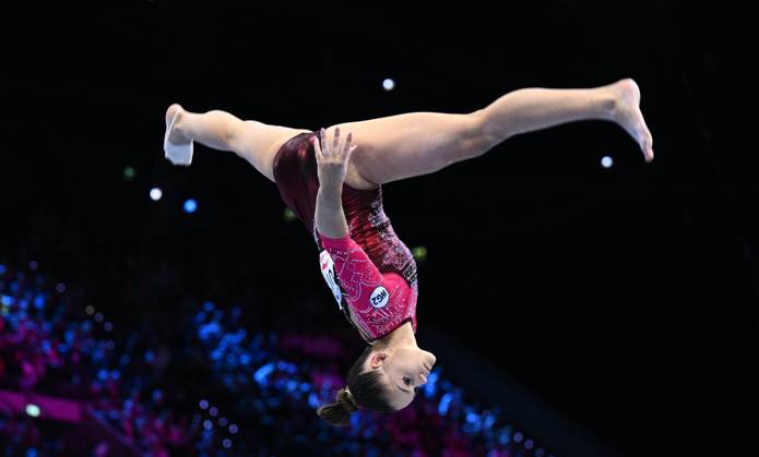 Netherlands Artistic Gymnastics World Championships 9270183 21.10.2026 Elizaveta Us of Team World Gymnastics Neutral Athletes 2 competes on the balance beam during the women s team final at the 2026 World Artistic Gymnastics Championships in Rotterdam, the Netherlands. Alexey Filippov Sputnik Rotterdam Netherlands  Copyright: xAlexeyxFilippovx