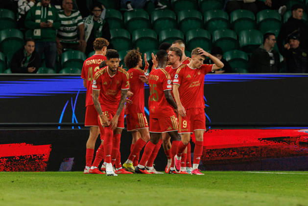 Christoph Lang celebrating after goal seen in football match between Sporting CP and LASK in UEFA Champions League 2026 27 at Estadio JosÃ Alvalade, Lisboa, Portugal (Luis Loureiro Ball Raw Images PT) Lisboa Estadio JosÃ Alvalade Portugal Copyright: xLuisxLoureirox LloureiroSPCxLUSK-1392