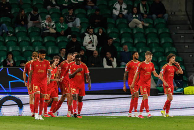 Christoph Lang celebrating after goal seen in football match between Sporting CP and LASK in UEFA Champions League 2026 27 at Estadio JosÃ Alvalade, Lisboa, Portugal (Luis Loureiro Ball Raw Images PT) Lisboa Estadio JosÃ Alvalade Portugal Copyright: xLuisxLoureirox LloureiroSPCxLUSK-1410