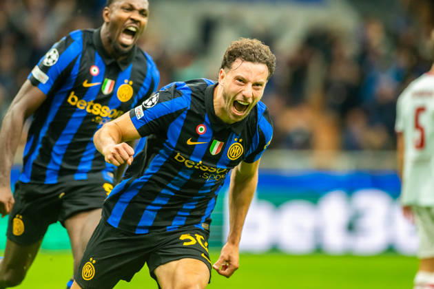 Carlos Augusto celebration his goal during UEFA Champions League 2026 27 league phase game between Internazionale Milano and FC Shakhtar Donetsk (Gleb Soboliev Ball Raw Images) Milan San Siro Italy Copyright: xGlebxSobolievx glebsoboliev_inter_shakhtar_024