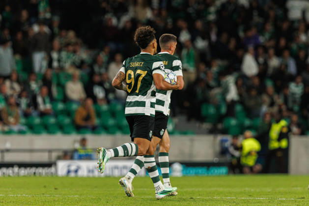 Luis Suarez After scoring a goal seen in football match between Sporting CP and LASK in UEFA Champions League 2026 27 at Estadio JosÃ Alvalade, Lisboa, Portugal (Luis Loureiro Ball Raw Images PT) Lisboa Estadio JosÃ Alvalade Portugal Copyright: xLuisxLoureirox LloureiroSPCxLUSK-2869