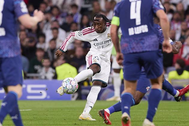 October 21, 2026, Madrid, Spain: Yan Diomande (Real Madrid CF) is seen in action during the UEFA Champions League 2026 2027 match between Real Madrid CF and RB Leipzig..Final score: Real Madrid 4-1 RB Leipzig. Madrid Spain - ZUMAs197 20261021_aaa_s197_453 Copyright: xFedericoxTitonex