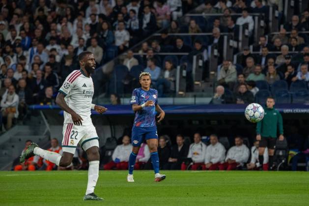 October 21, 2026, Madrid, Spain: Antonio Rudiger (Real Madrid) seen in action during the UEFA Champions League 2026 2027 match between Real Madrid and RB Leipzig Madrid Spain - ZUMAs197 20261021_aaa_s197_271 Copyright: xDavidxCanalesx