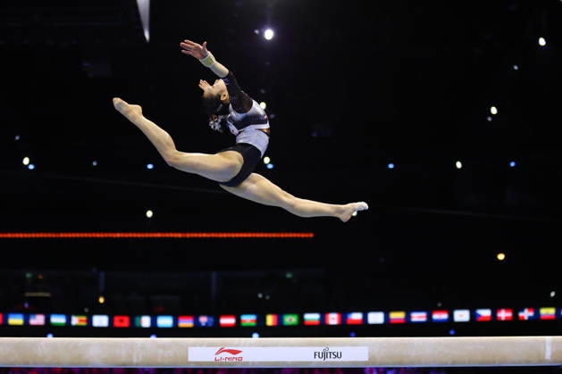 October 21, 2026, Rotterdam, Zuid-Holland, Netherlands: NAKAMURA HARUKA of Team Japan competes on the Balance Beam during the Women s Team Final of the 54th Artistic Gymnastics World Championships at the Ahoy Arena in Rotterdam, Netherlands. Gymnastics 2026: Artistic World Championships: Women s Team Final  - ZUMAc179 20261021_zep_c179_168 Copyright: xMickaelxChavetx