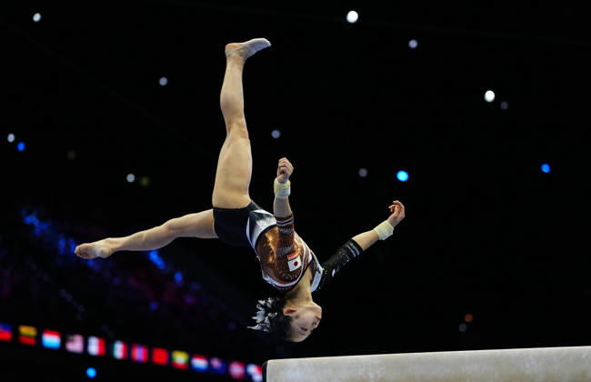 Haruka Nakamura (Japan) at Balance Beam, during Artistic Gymnastic, Day 5 World Championship, WM, Weltmeisterschaft at Ahoy, Rotterdam, Netherlands on October 21, 2026. DeFodi Images. -