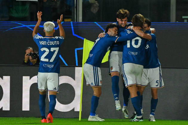 IPA90024367 - Nicolas Paz (Como FC 1907) celebrates after scoring a goal during the Como 1907 vs. Manchester United, ManU UEFA Champions League soccer match in Como, Italy, on October 21, 2026  Copyright: xPasqualexGolia IPAxSportx xx IPA90024367 IPA90024367