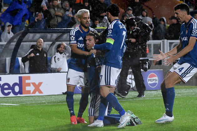 IPA90024366 - Yan Couto (Como FC 1907), Nicolas Paz (Como FC 1907), Lucas Da Cunha (Como FC 1907) and Jacobo Ramon (Como FC 1907) celebrate after scoring a goal during the Como 1907 vs. Manchester United, ManU UEFA Champions League soccer match in Como, Italy, on October 21, 2026  Copyright: xPasqualexGolia IPAxSportx xx IPA90024366 IPA90024366