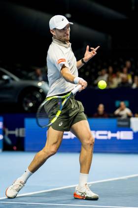 Raphael Collignon of Belgium pictured in action during the European Open ATP, Tennis Herren tennis tournament in Brussels, on Thursday 22 October. This year s edition of the tournament is taking place from 17 to 25 October JASPERxJACOBS  x190644755x