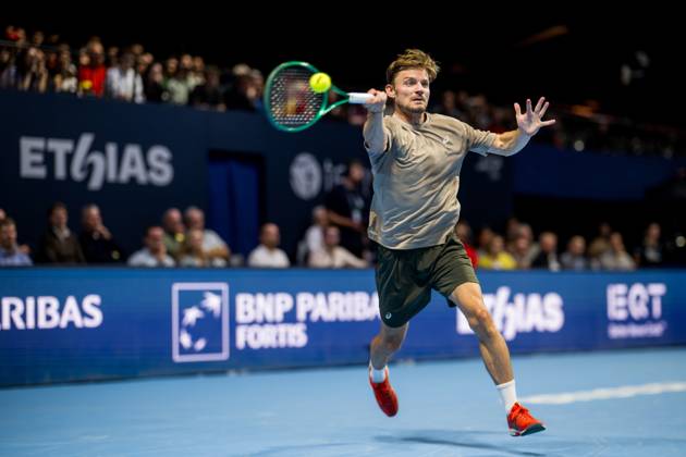 David Goffin of Belgium pictured in action during the European Open ATP, Tennis Herren tennis tournament in Brussels, on Thursday 22 October. This year s edition of the tournament is taking place from 17 to 25 October JASPERxJACOBS  x190655992x