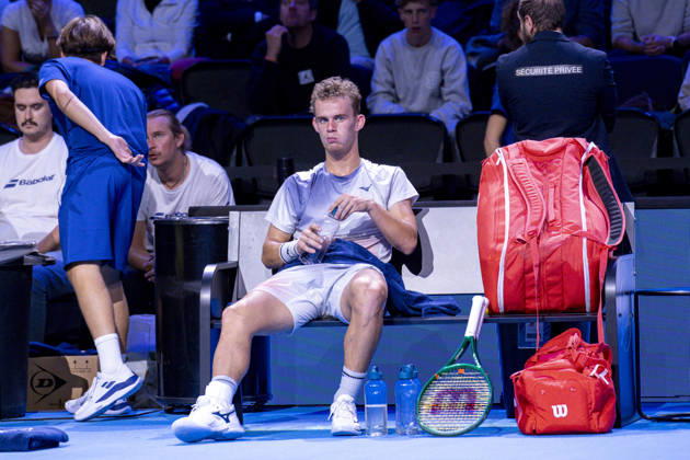 TENNIS : ATP, Tennis Herren 250 - Grand Prix Tennis AURA - Decines (France) 22 10 2026 Valentin Vacherot lost in three sets to Luca Van Assche during the tournament of the Auvergne Rhône-Alpes Grand Prix at the LDLC Arena in Décines on October 22, 2026. Photo Sandrine Thesillat PsNewZ  Copyright: xSandrinexTHESILLATx